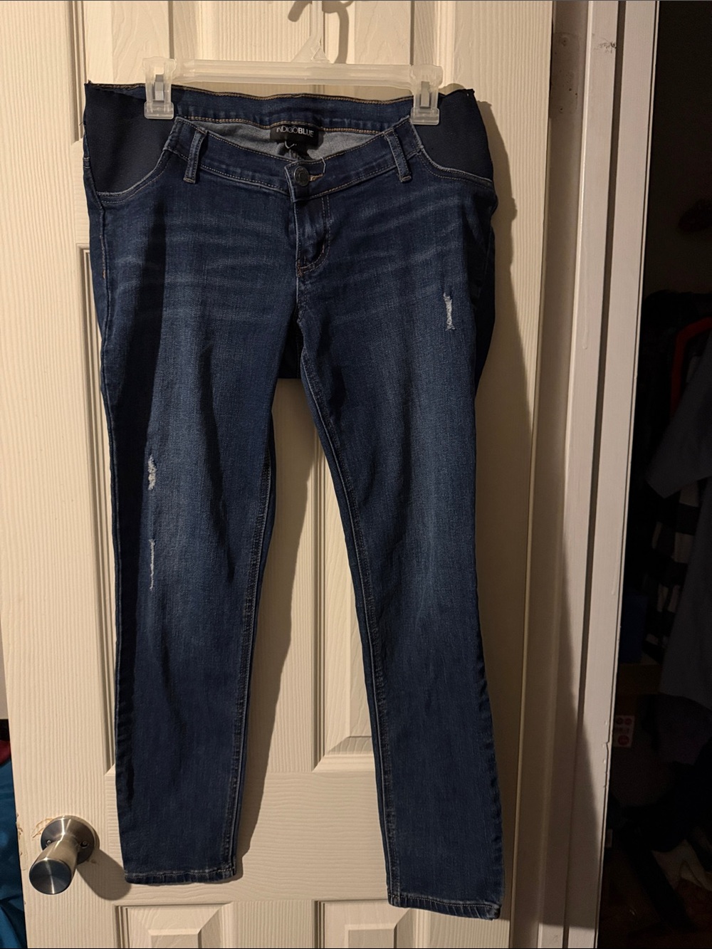 #252 Maternity Indigo Blue Women's Dark Blue Skinny Jeans